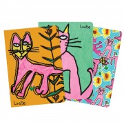 A6 Notebooks | Bayley Arts | Louise Cats | Set of 3 A6 Notebooks | Bayley Arts | Louise Cats | Set of 3